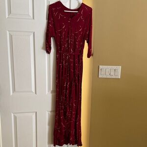 Isabel Maternity by Ingrid & Isabel Burgundy Long Sleeve Dress